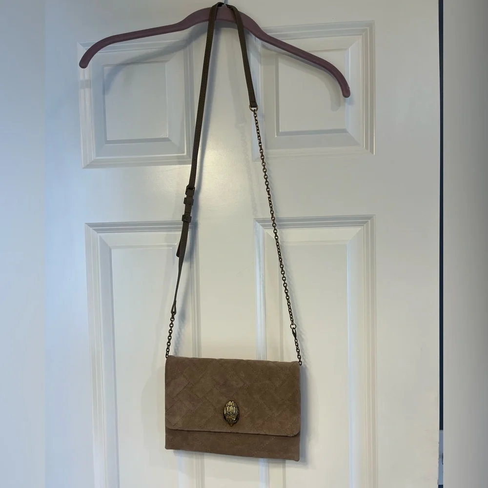 Kurt Geiger Quilted Suede Crossbody Bag - Brown - Picture 2 of 7